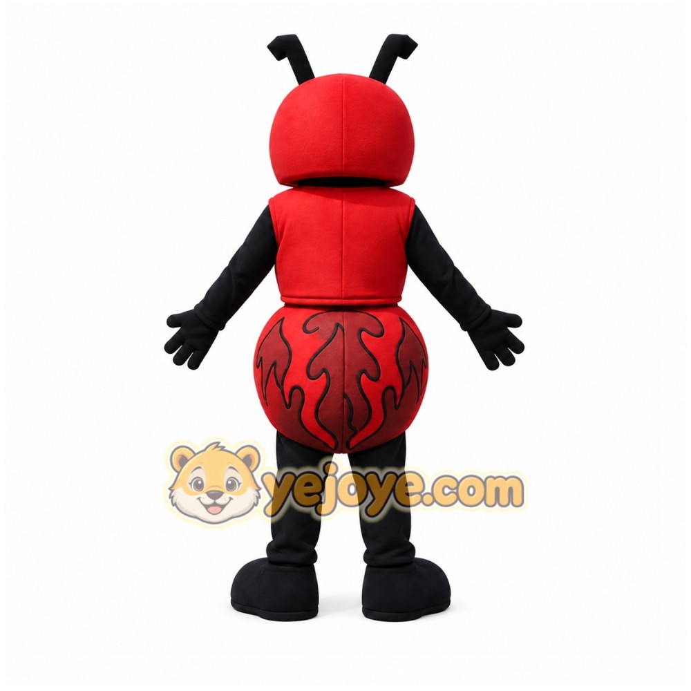 Red Ant Mascot Costume with Custom Logo