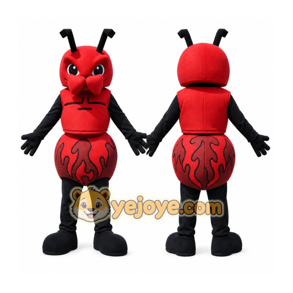 Red Ant Mascot Costume with Custom Logo