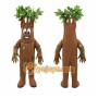 Brown Tree Mascot Costume with Custom Logo