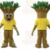Brown Tree Mascot Costume with Custom Logo