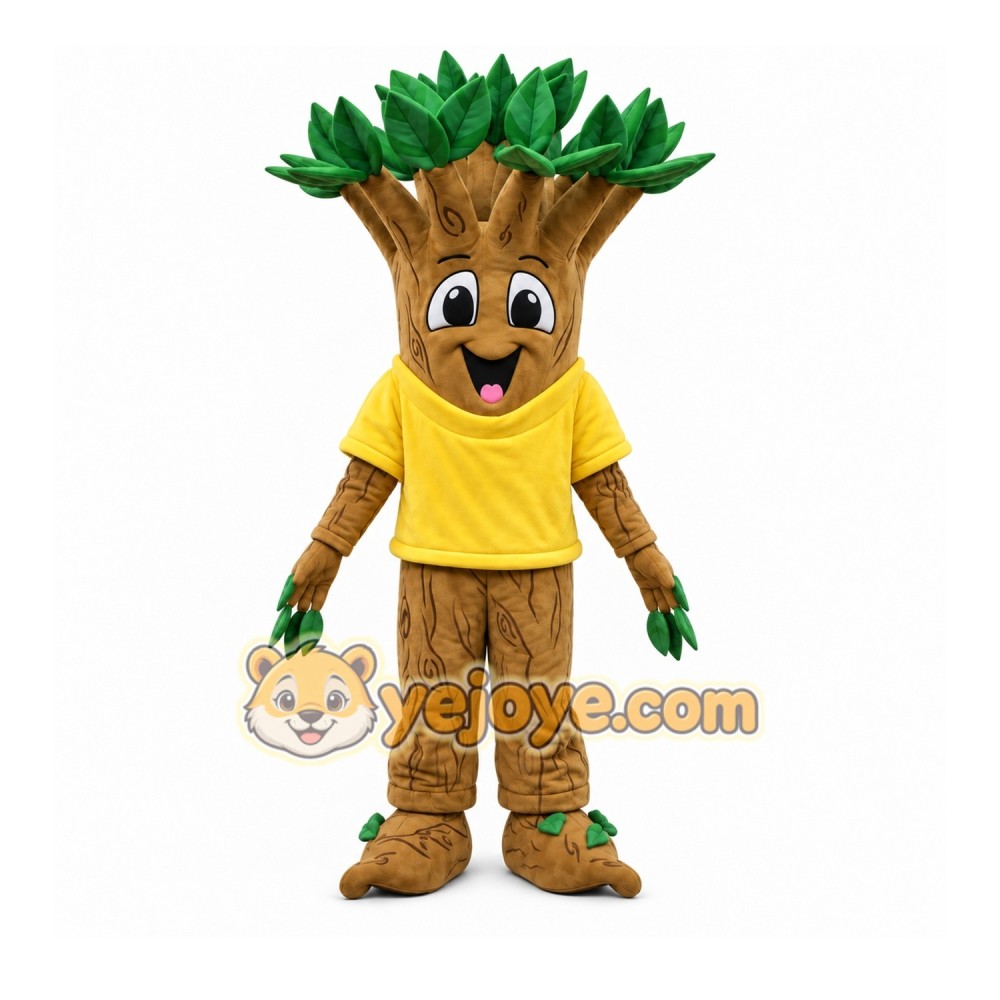 Brown Tree Mascot Costume with Custom Logo Brown Tree Mascot Costume with Custom Logo