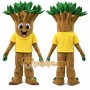 Brown Tree Mascot Costume with Custom Logo