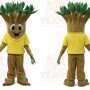 Brown Tree Mascot Costume with Custom Logo