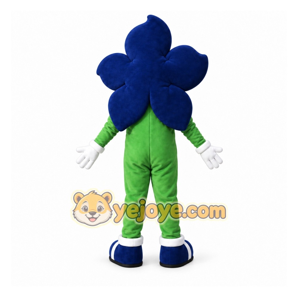 Blue Flower Mascot Costume with Custom Logo Blue Flower Mascot Costume with Custom Logo