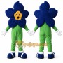 Blue Flower Mascot Costume with Custom Logo