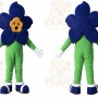 Blue Flower Mascot Costume with Custom Logo