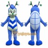 Blue Insect Mascot Costume with Custom Logo Blue Insect Mascot Costume with Custom Logo