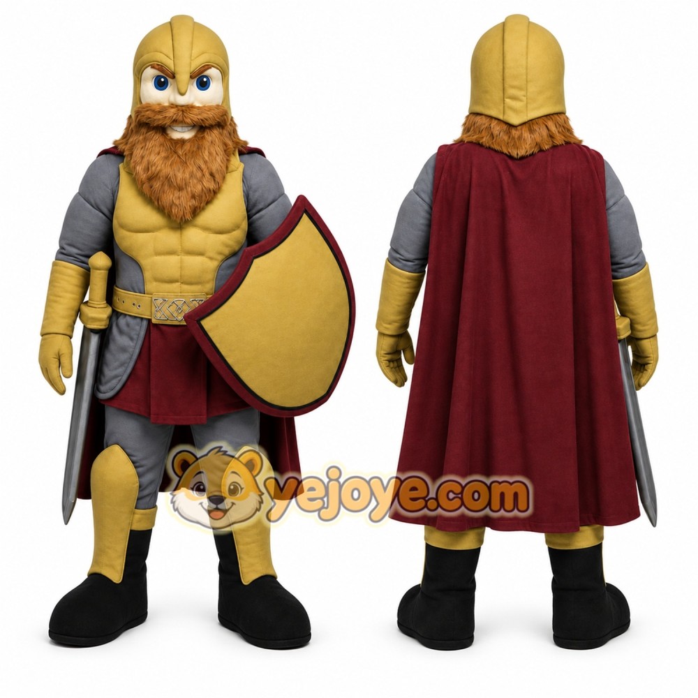 Yellow Knight Mascot Costume with Custom Logo Yellow Knight Mascot Costume with Custom Logo