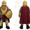 Yellow Knight Mascot Costume with Custom Logo