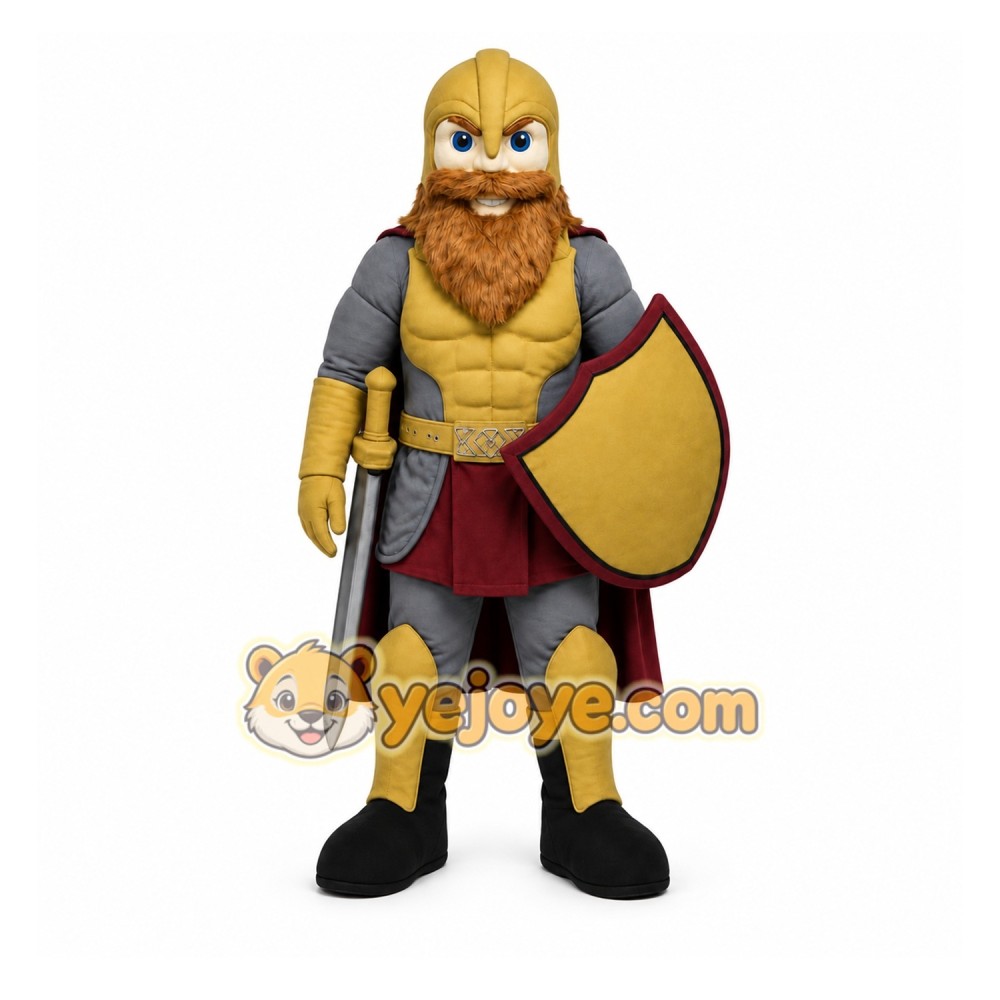 Yellow Knight Mascot Costume with Custom Logo Yellow Knight Mascot Costume with Custom Logo