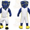 Blue Tornado Mascot Costume with Custom Logo