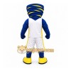 Blue Tornado Mascot Costume with Custom Logo