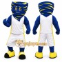 Blue Tornado Mascot Costume with Custom Logo