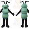 Green Insect Mascot Costume with Custom Logo