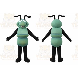 Green Insect Mascot Costume with Custom Logo