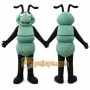 Green Insect Mascot Costume with Custom Logo