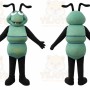 Green Insect Mascot Costume with Custom Logo