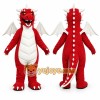 Red Dragon Mascot Costume with Custom Logo