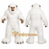 White Yeti Mascot Costume with Custom Logo