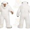 White Yeti Mascot Costume with Custom Logo