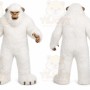 White Yeti Mascot Costume with Custom Logo