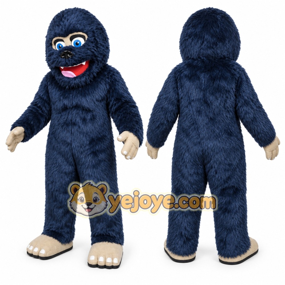 Blue Gorilla Mascot Costume with Custom Logo Blue Gorilla Mascot Costume with Custom Logo