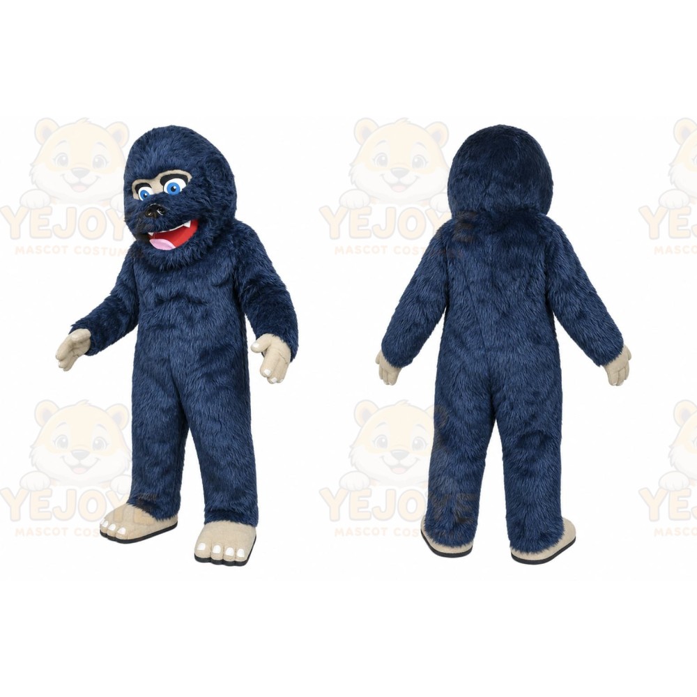 Blue Gorilla Mascot Costume with Custom Logo
