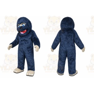 Blue Gorilla Mascot Costume with Custom Logo