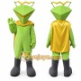 Green Alien Mascot Costume with Custom Logo