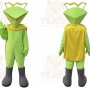 Green Alien Mascot Costume with Custom Logo