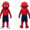 Red Devil Mascot Costume with Custom Logo
