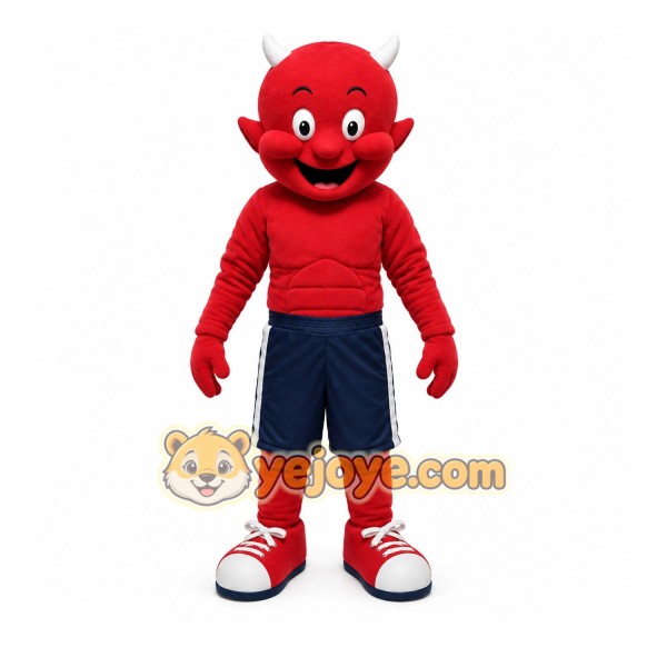 Red Devil Mascot Costume with Custom Logo Red Devil Mascot Costume with Custom Logo