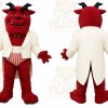 Red Demon Mascot Costume with Custom Logo