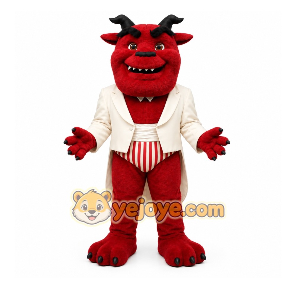 Red Demon Mascot Costume with Custom Logo Red Demon Mascot Costume with Custom Logo