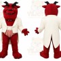 Red Demon Mascot Costume with Custom Logo