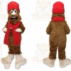 Brown Bear Mascot Costume with Custom Logo