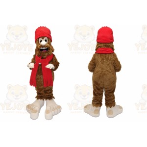 Brown Bear Mascot Costume with Custom Logo