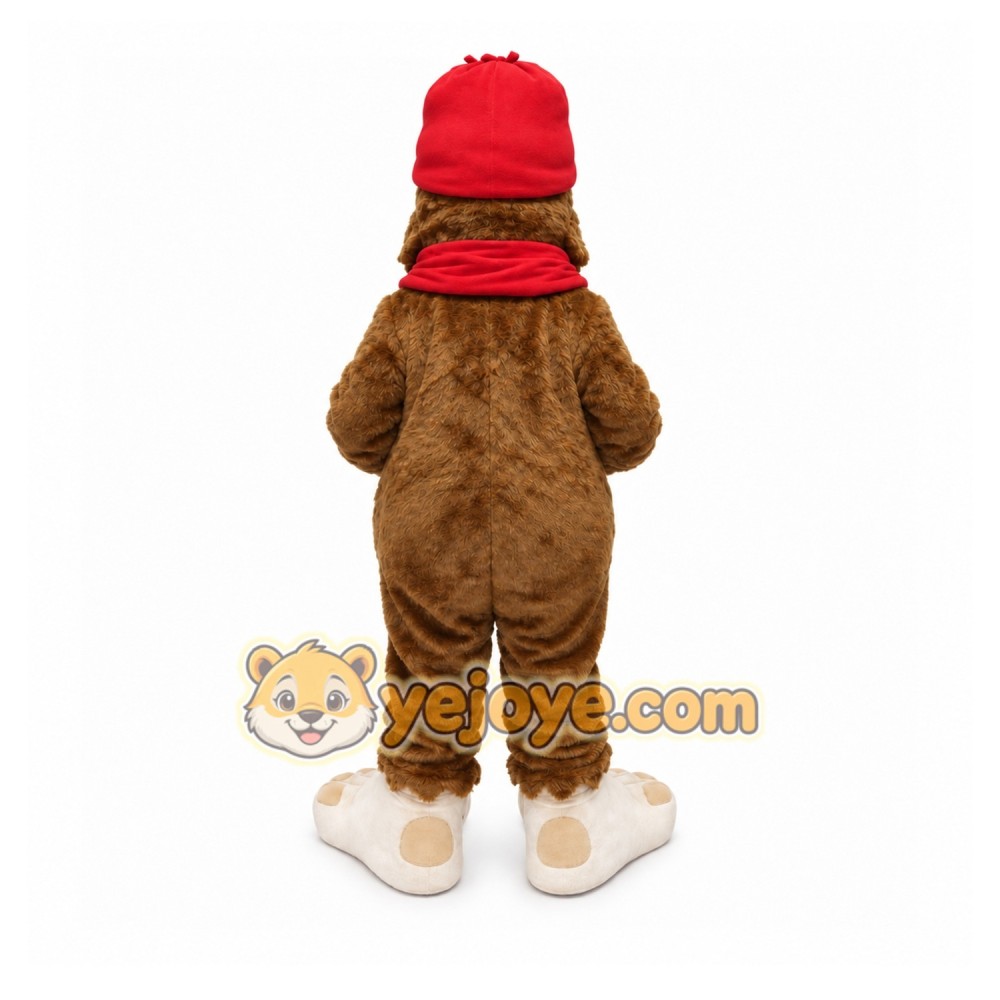 Brown Bear Mascot Costume with Custom Logo Brown Bear Mascot Costume with Custom Logo