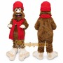 Brown Bear Mascot Costume with Custom Logo