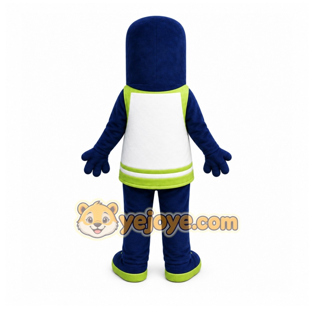 Blue Alien Mascot Costume with Custom Logo Blue Alien Mascot Costume with Custom Logo