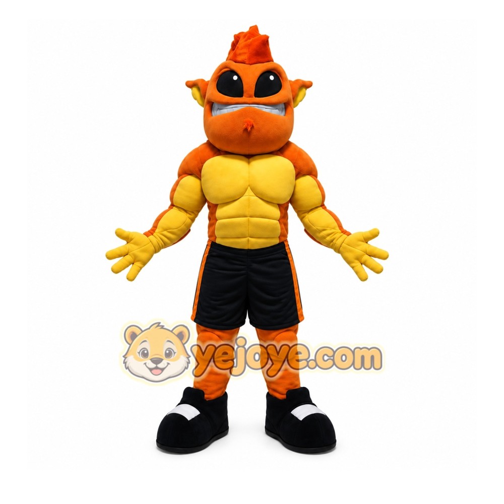 Orange Monster Mascot Costume with Custom Logo Orange Monster Mascot Costume with Custom Logo
