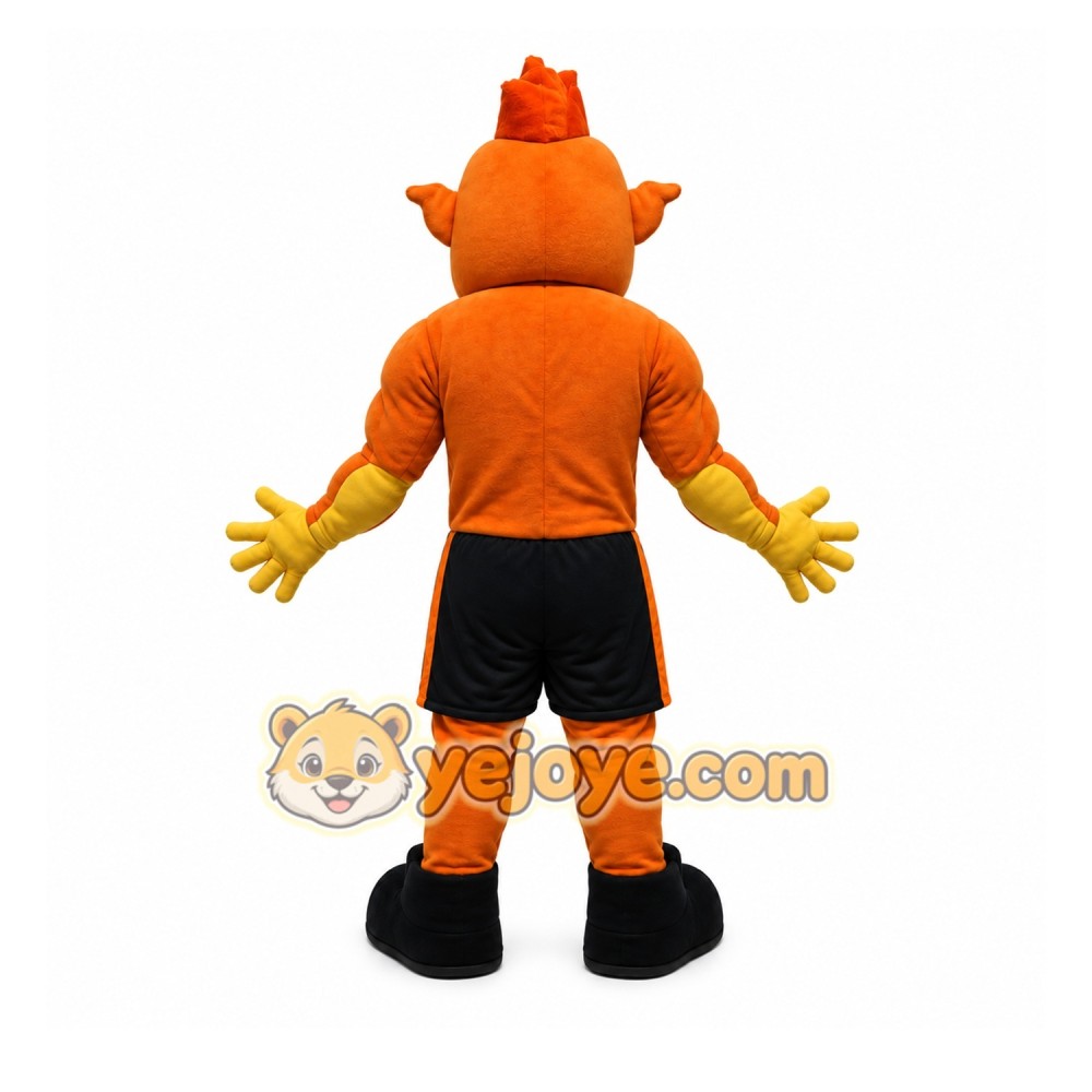 Orange Monster Mascot Costume with Custom Logo Orange Monster Mascot Costume with Custom Logo
