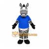 Blue Zebra Mascot Costume with Custom Logo Blue Zebra Mascot Costume with Custom Logo