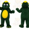 Green Monster Mascot Costume with Custom Logo