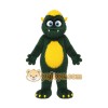 Green Monster Mascot Costume with Custom Logo