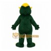Green Monster Mascot Costume with Custom Logo
