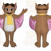 Brown Bat Mascot Costume with Custom Logo