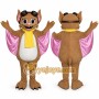 Brown Bat Mascot Costume with Custom Logo