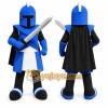 Blue Knight Mascot Costume with Custom Logo
