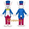 Blue Rabbit Mascot Costume with Custom Logo